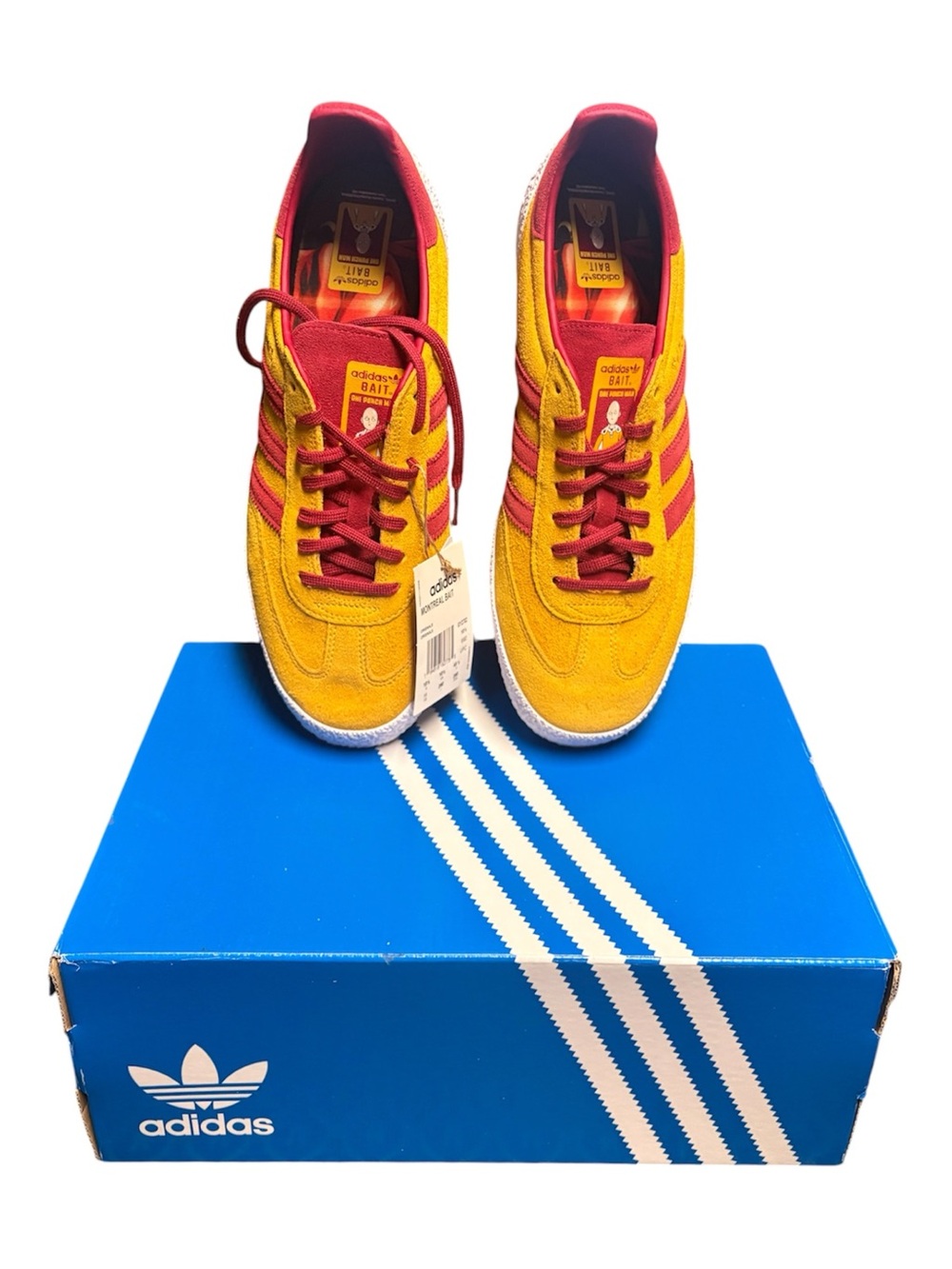 NWT Adidas Men’s Montreal Bait Suede Sneakers in Yellow & Red